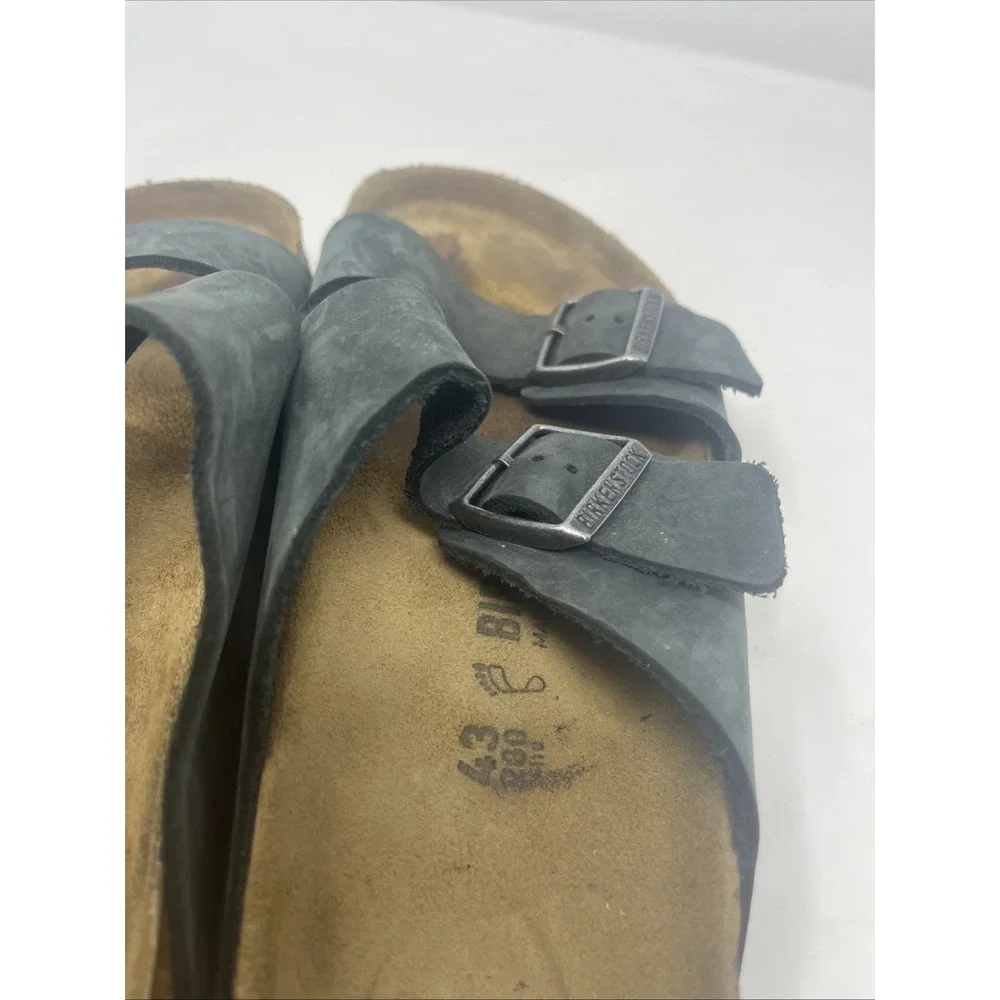 Birkenstock Arizona Sandals EU 43 US 10 Men Gray Birko-Flor Soft Footbed